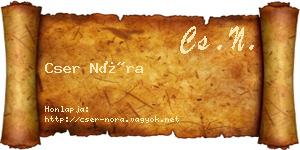 Cser Nóra névjegykártya